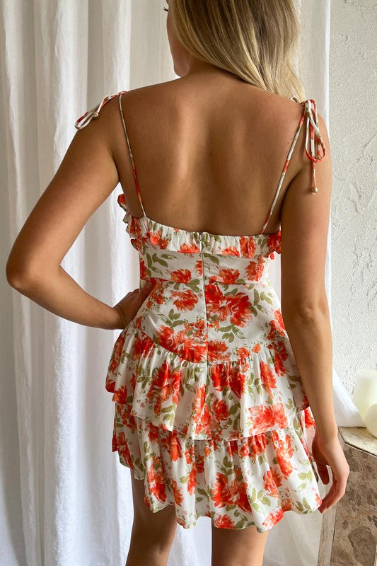 Floral Tiered Mini Dress